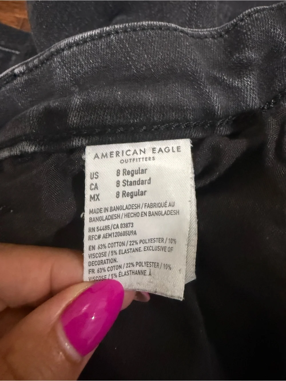 American Eagle Outfitters Womens Black High-Rise Button-Fly Jeans